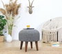 Atelier Del Sofa Puf de Terciopelo Gris
